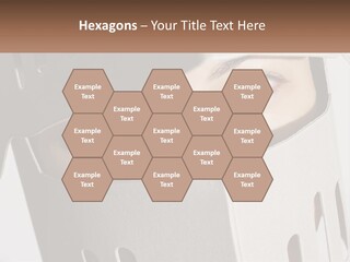 A Woman Peeking Out Of A Box With Her Eyes Wide Open PowerPoint Template