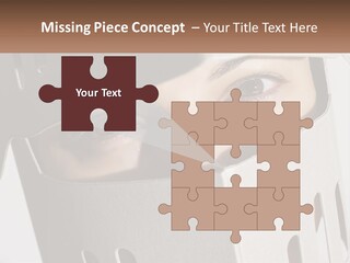 A Woman Peeking Out Of A Box With Her Eyes Wide Open PowerPoint Template