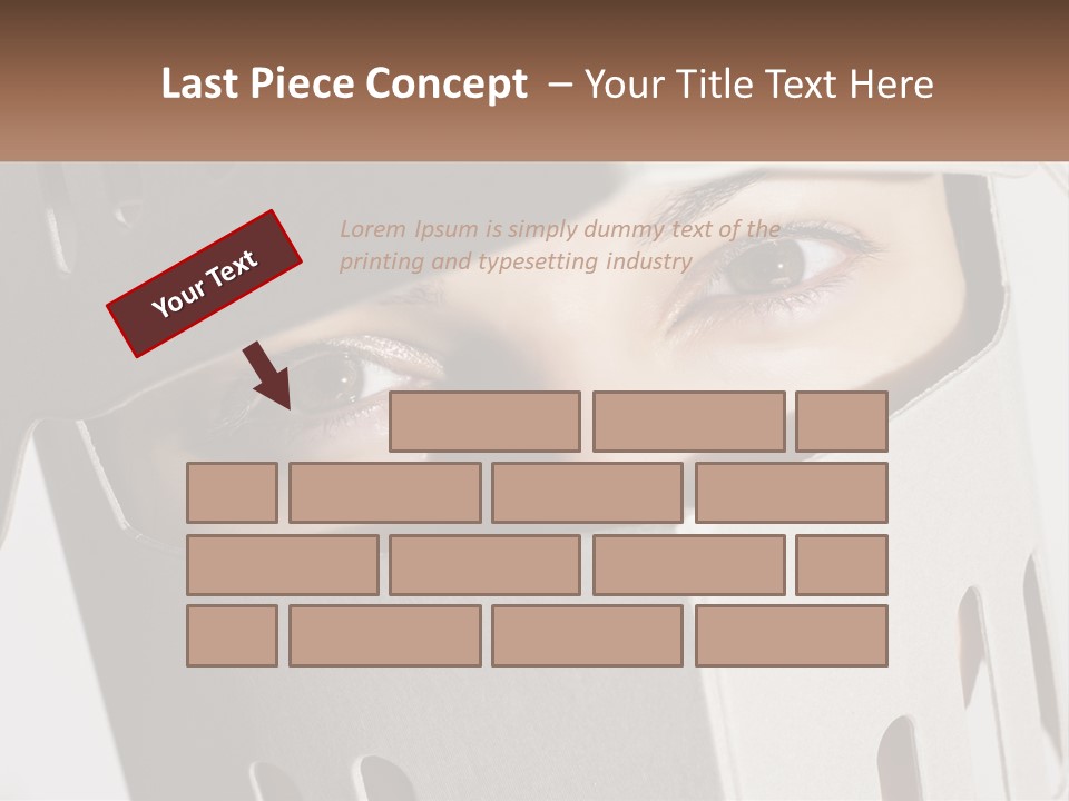 A Woman Peeking Out Of A Box With Her Eyes Wide Open PowerPoint Template