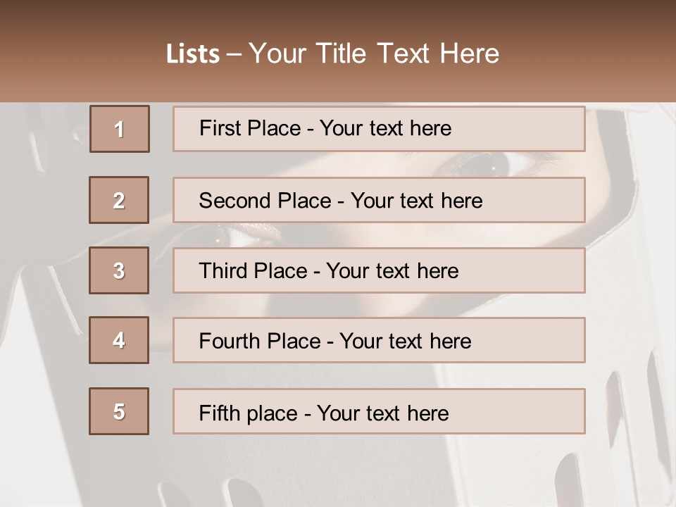A Woman Peeking Out Of A Box With Her Eyes Wide Open PowerPoint Template