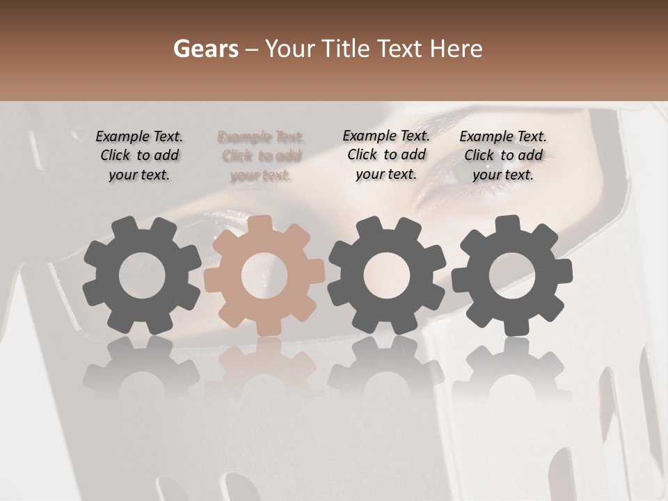 A Woman Peeking Out Of A Box With Her Eyes Wide Open PowerPoint Template