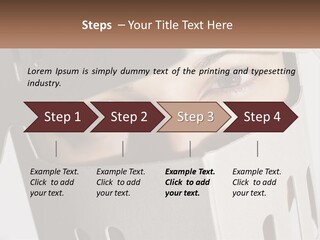 A Woman Peeking Out Of A Box With Her Eyes Wide Open PowerPoint Template