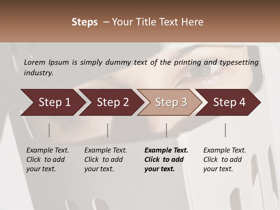 A Woman Peeking Out Of A Box With Her Eyes Wide Open PowerPoint Template