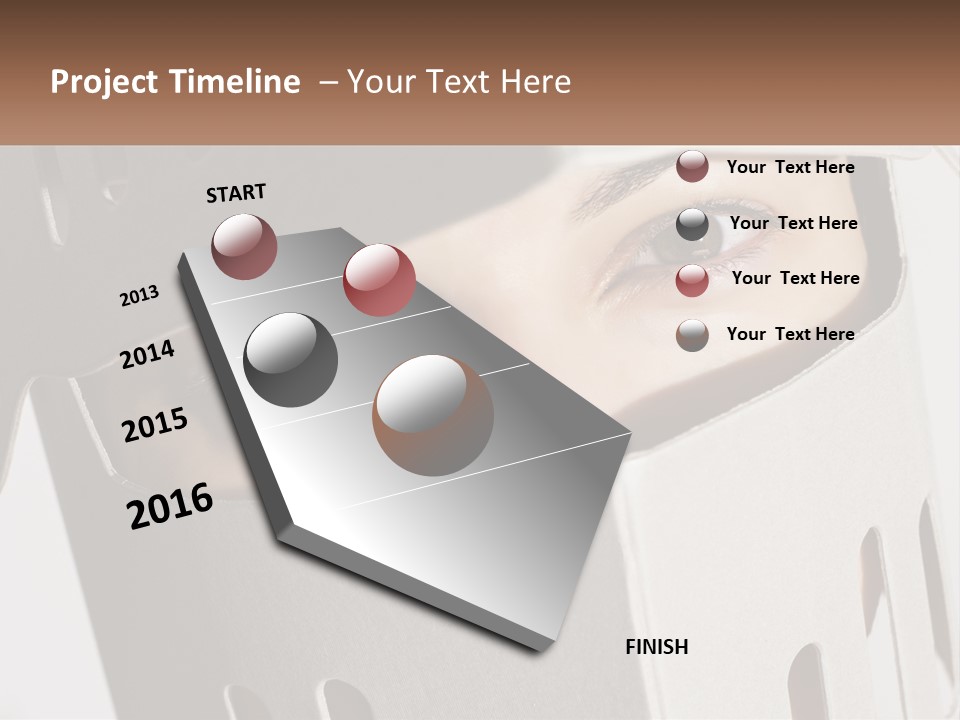 A Woman Peeking Out Of A Box With Her Eyes Wide Open PowerPoint Template