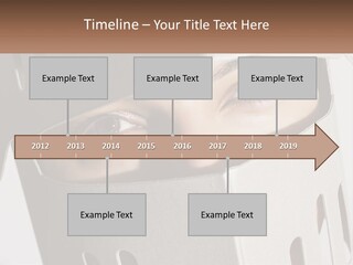 A Woman Peeking Out Of A Box With Her Eyes Wide Open PowerPoint Template