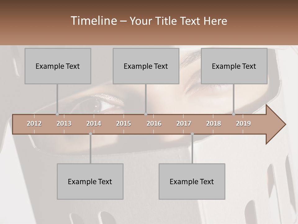 A Woman Peeking Out Of A Box With Her Eyes Wide Open PowerPoint Template