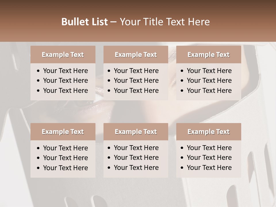 A Woman Peeking Out Of A Box With Her Eyes Wide Open PowerPoint Template