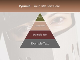 A Woman Peeking Out Of A Box With Her Eyes Wide Open PowerPoint Template