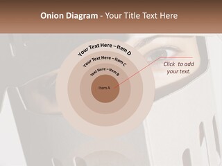 A Woman Peeking Out Of A Box With Her Eyes Wide Open PowerPoint Template