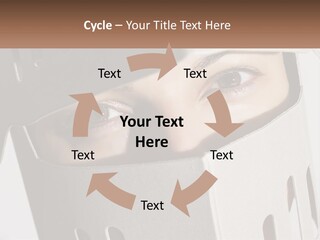 A Woman Peeking Out Of A Box With Her Eyes Wide Open PowerPoint Template