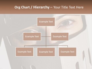 A Woman Peeking Out Of A Box With Her Eyes Wide Open PowerPoint Template