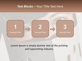A Woman Peeking Out Of A Box With Her Eyes Wide Open PowerPoint Template