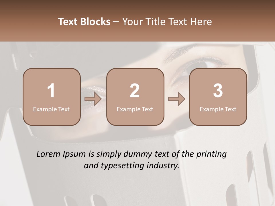A Woman Peeking Out Of A Box With Her Eyes Wide Open PowerPoint Template