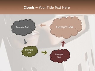 A Woman Peeking Out Of A Box With Her Eyes Wide Open PowerPoint Template