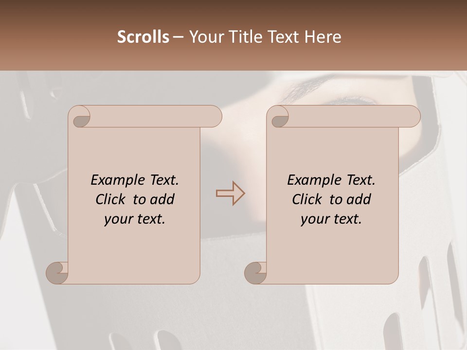 A Woman Peeking Out Of A Box With Her Eyes Wide Open PowerPoint Template