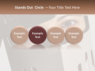 A Woman Peeking Out Of A Box With Her Eyes Wide Open PowerPoint Template