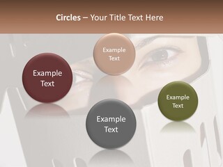 A Woman Peeking Out Of A Box With Her Eyes Wide Open PowerPoint Template