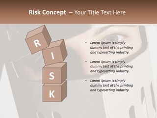 A Woman Peeking Out Of A Box With Her Eyes Wide Open PowerPoint Template