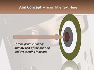 A Woman Peeking Out Of A Box With Her Eyes Wide Open PowerPoint Template