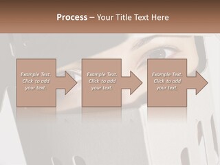 A Woman Peeking Out Of A Box With Her Eyes Wide Open PowerPoint Template