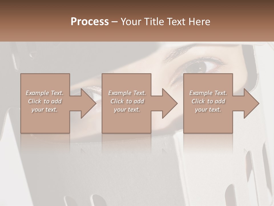 A Woman Peeking Out Of A Box With Her Eyes Wide Open PowerPoint Template