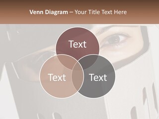 A Woman Peeking Out Of A Box With Her Eyes Wide Open PowerPoint Template