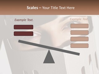 A Woman Peeking Out Of A Box With Her Eyes Wide Open PowerPoint Template