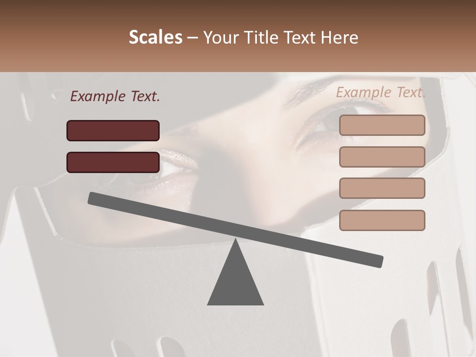 A Woman Peeking Out Of A Box With Her Eyes Wide Open PowerPoint Template