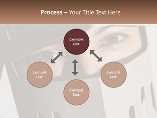 A Woman Peeking Out Of A Box With Her Eyes Wide Open PowerPoint Template