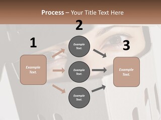 A Woman Peeking Out Of A Box With Her Eyes Wide Open PowerPoint Template