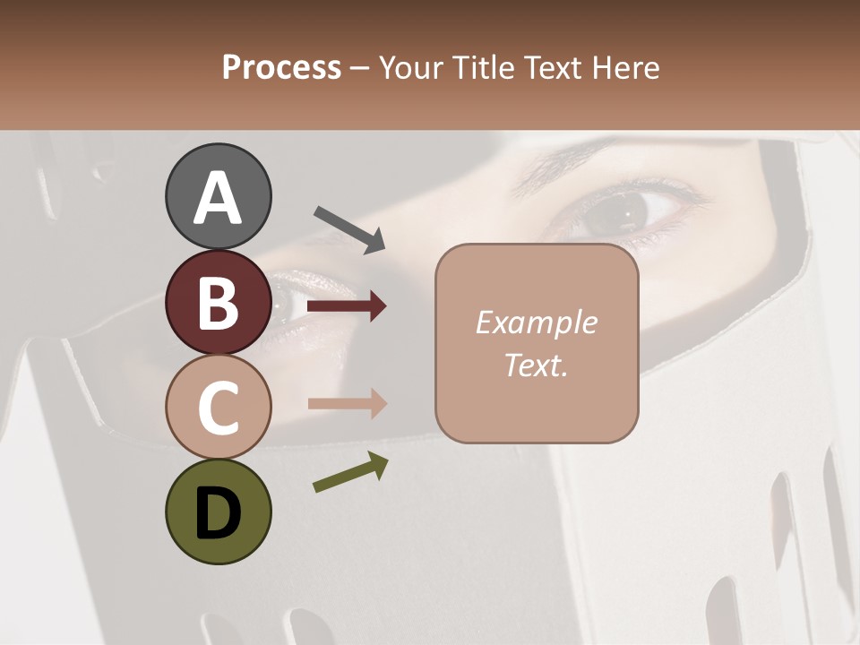 A Woman Peeking Out Of A Box With Her Eyes Wide Open PowerPoint Template