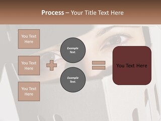 A Woman Peeking Out Of A Box With Her Eyes Wide Open PowerPoint Template
