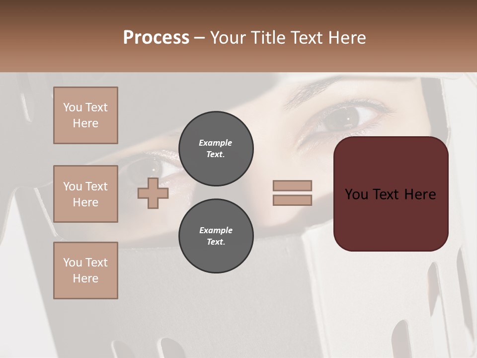A Woman Peeking Out Of A Box With Her Eyes Wide Open PowerPoint Template