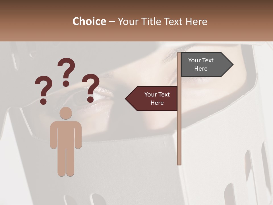 A Woman Peeking Out Of A Box With Her Eyes Wide Open PowerPoint Template