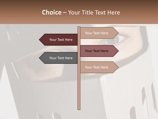 A Woman Peeking Out Of A Box With Her Eyes Wide Open PowerPoint Template