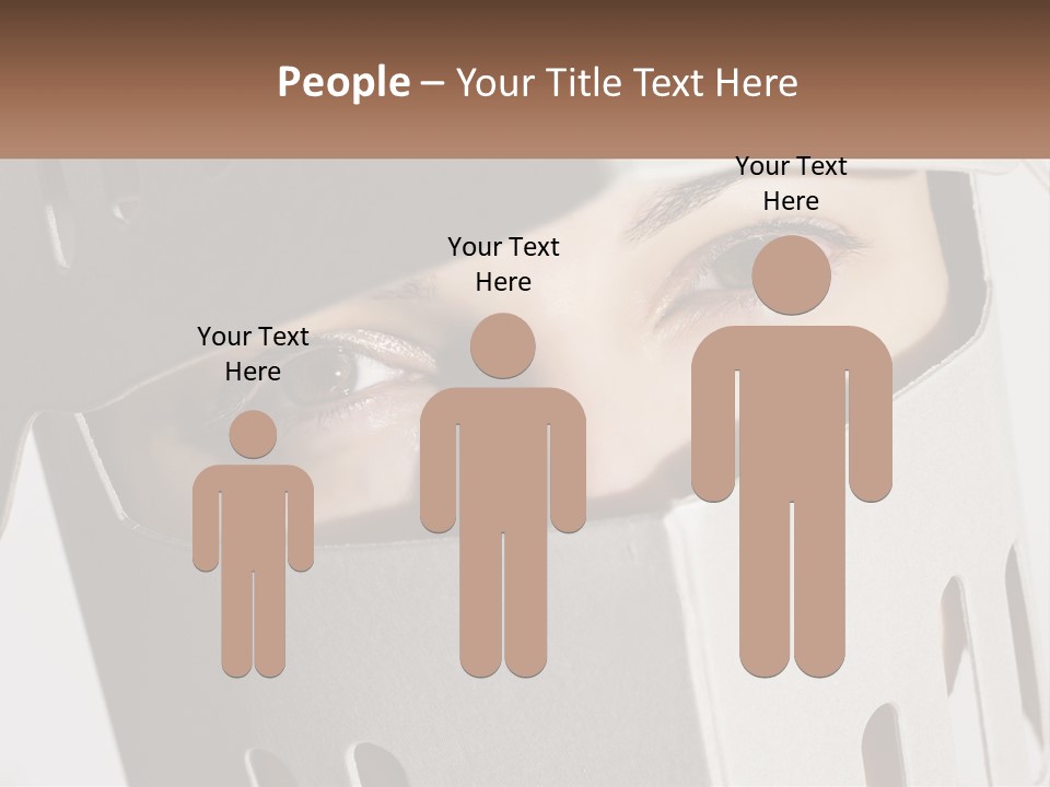 A Woman Peeking Out Of A Box With Her Eyes Wide Open PowerPoint Template