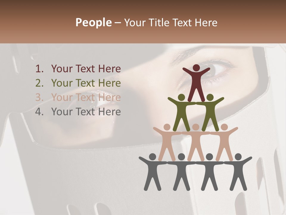 A Woman Peeking Out Of A Box With Her Eyes Wide Open PowerPoint Template