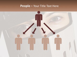 A Woman Peeking Out Of A Box With Her Eyes Wide Open PowerPoint Template