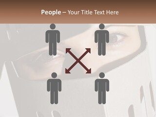 A Woman Peeking Out Of A Box With Her Eyes Wide Open PowerPoint Template