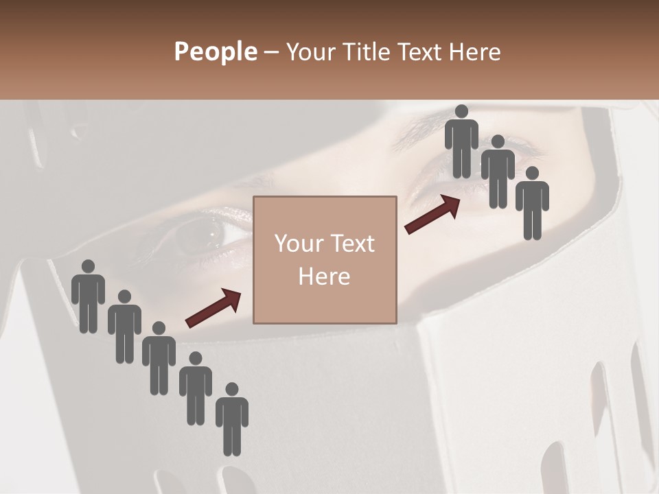 A Woman Peeking Out Of A Box With Her Eyes Wide Open PowerPoint Template