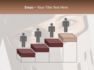 A Woman Peeking Out Of A Box With Her Eyes Wide Open PowerPoint Template