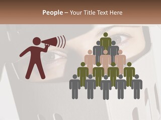 A Woman Peeking Out Of A Box With Her Eyes Wide Open PowerPoint Template