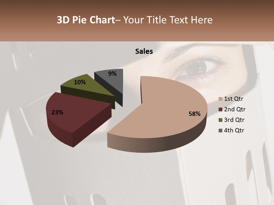 A Woman Peeking Out Of A Box With Her Eyes Wide Open PowerPoint Template