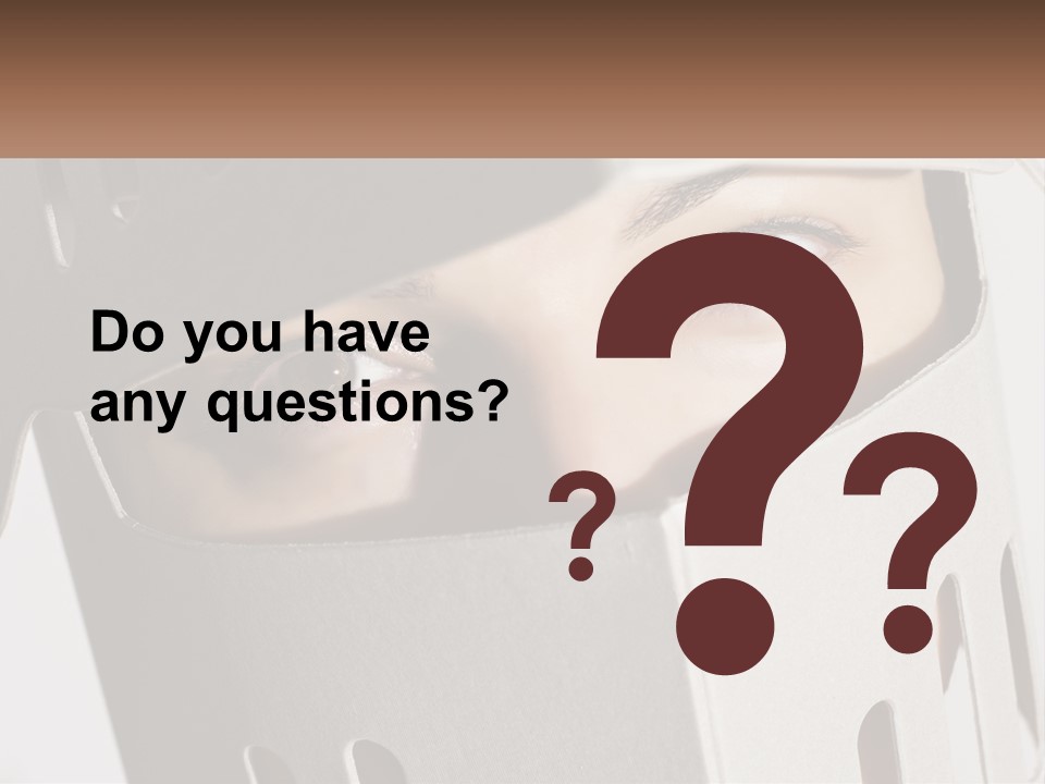 A Woman Peeking Out Of A Box With Her Eyes Wide Open PowerPoint Template