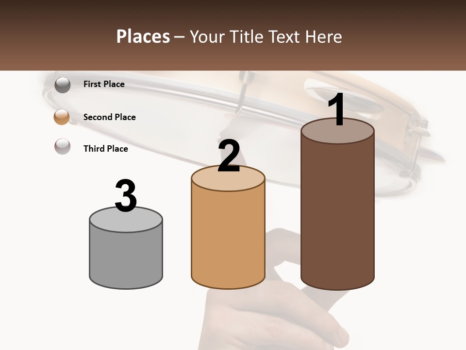 A Person's Hand Is Pointing At A Drum PowerPoint Template