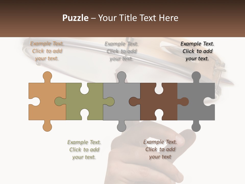 A Person's Hand Is Pointing At A Drum PowerPoint Template