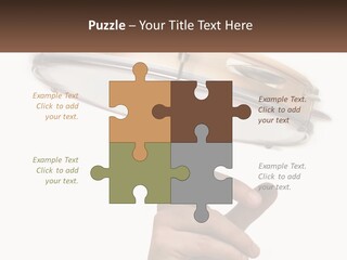 A Person's Hand Is Pointing At A Drum PowerPoint Template