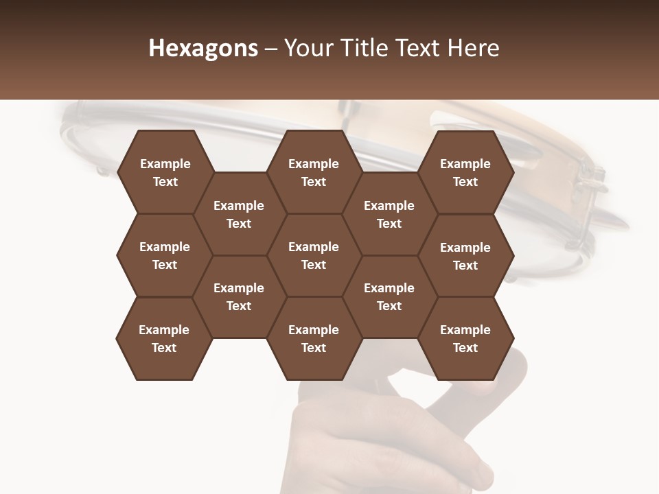 A Person's Hand Is Pointing At A Drum PowerPoint Template