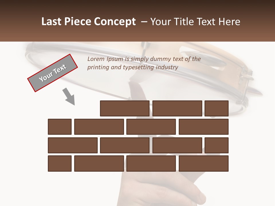 A Person's Hand Is Pointing At A Drum PowerPoint Template