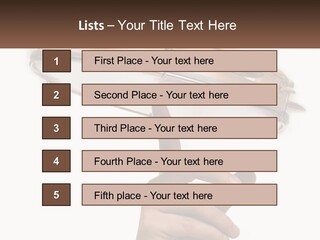 A Person's Hand Is Pointing At A Drum PowerPoint Template